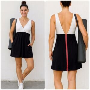 ZENSIE Deliciously Comfortable Everyday Comfort Dress Deep V Neck Pockets Size S